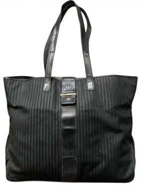 Fendi Black Leather Shoulder Tote with Gold Hardware